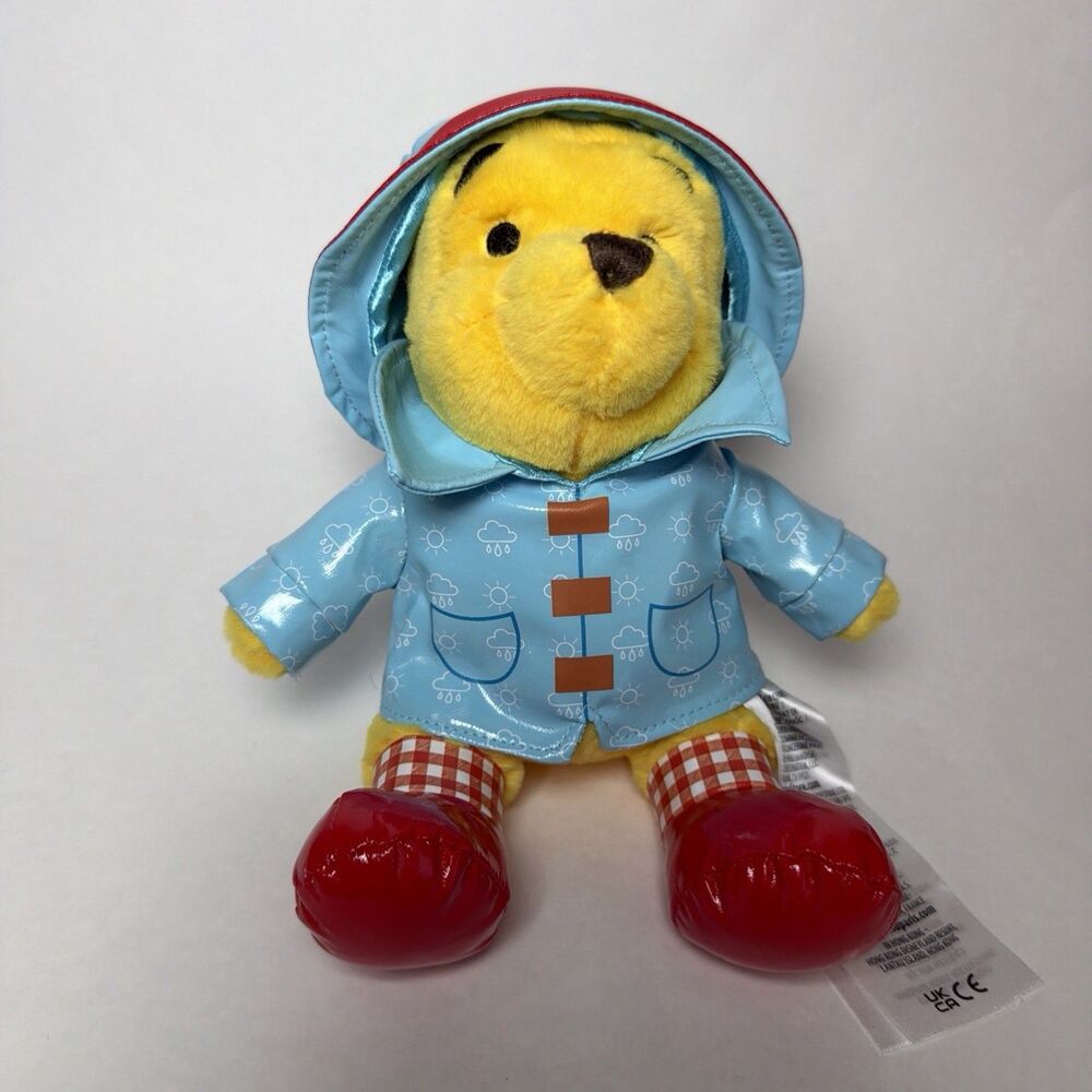 Disney Winnie the Pooh Rainwear raincoat 7” Stuffed Animal Toy Plush